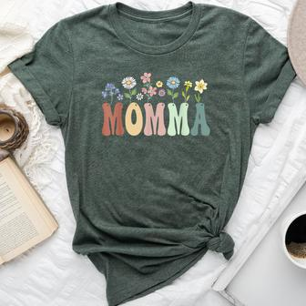 Momma Wildflower Floral Momma Bella Canvas T-shirt - Monsterry AU