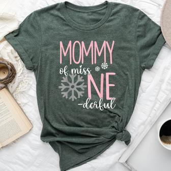 Mommy Of Miss Onederful Mom Winter 1St Birthday Of Girl Bella Canvas T-shirt - Monsterry