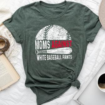 Moms Against White Baseball Pants Mother's Day Sport Lover Bella Canvas T-shirt | Mazezy