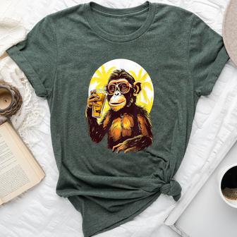 Monkey Drinking Beer Beer Drinker Drunk Gorilla Ape Bella Canvas T-shirt - Monsterry