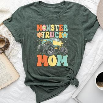 Monster Truck Mom Groovy Truck Lover Mom Female Bella Canvas T-shirt - Seseable