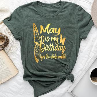 Month May Birthday For May Is My Birthday For Girl Bella Canvas T-shirt - Seseable