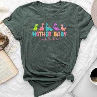 Mother Baby Nurse Dinosaur Postpartum Rn Ob Nurse Bella Canvas T-shirt - Seseable