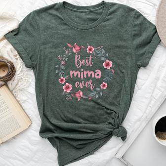 Mother's Day Mom Best Mima Ever Flowers Mommy Day Bella Canvas T-shirt - Monsterry DE