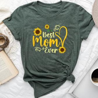 Yellow Sunflower Best Mom Ever Girls Bella Canvas T-shirt - Thegiftio UK