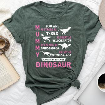 Mummy Strong Trex Dinosaur Mum Son Daughter Mother's Day Bella Canvas T-shirt - Seseable