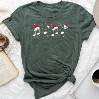 Music Note Christmas Santa Hat Music Teacher Pajama Bella Canvas T-shirt - Thegiftio UK