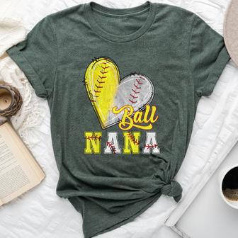 Nana Of Both Ball Nana Baseball T-Ball Softball Bella Canvas T-shirt - Thegiftio UK