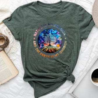 Nature Is My Religion The Earth Is My Church Mandala Tree Bella Canvas T-shirt | Mazezy