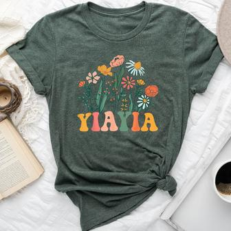 New Yiayia Wildflower First Birthday & Baby Shower Bella Canvas T-shirt - Seseable