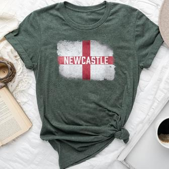 Newcastle St George's Cross England Flag Vintage Souvenir Bella Canvas T-shirt - Monsterry UK