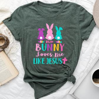 No Bunny Loves Me Like Jesus Easter Christian Religious Bella Canvas T-shirt - Monsterry AU