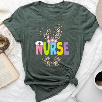Nurse Bunny Leopard Easter Nurse Easter Nurse Life Bunny Bella Canvas T-shirt | Mazezy