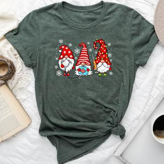 Nurse Christmas Gnomes Xmas Scrub Top Er Rn Nursing Gnomies Bella Canvas T-shirt - Thegiftio UK