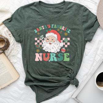 Nurse Christmas Santa's Favorite Nurse Christmas Bella Canvas T-shirt - Thegiftio UK