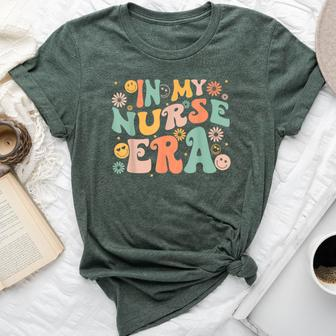 In My Nurse Era Retro Groovy Vintage Nurse Saying Quote Bella Canvas T-shirt | Seseable CA