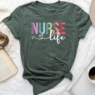 Nurse Life Rn Lpn Cna Leopard Nurse Week Healthcare Bella Canvas T-shirt - Thegiftio UK