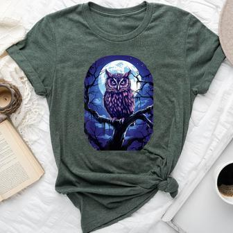 Owl Moon Graphic Girls Boys Bella Canvas T-shirt | Mazezy CA