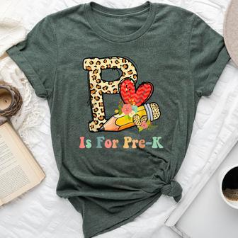 P Is For Pre K Teacher Leopard First Day Of School Bella Canvas T-shirt - Monsterry CA