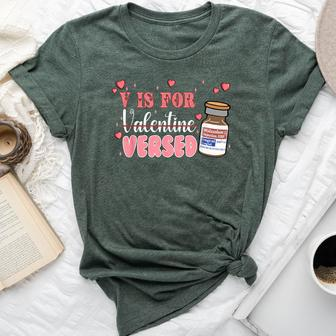Pacu Crna Icu Er Nurse V Is For Versed Happy Valentine's Day Bella Canvas T-shirt - Monsterry UK