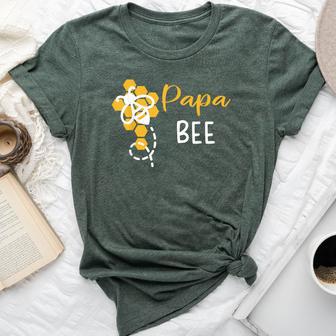 Papa Of The Bee 1St Birthday Outfit First Bee Day Family Bella Canvas T-shirt - Thegiftio UK