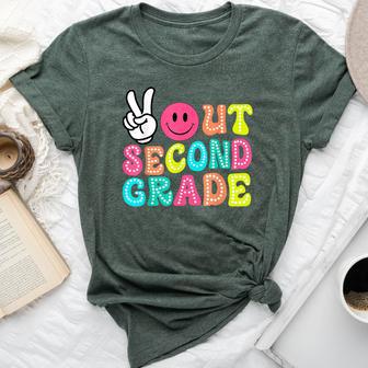 Peace Out 2Nd Grade Graduation Class 2024 Last Day Of School Bella Canvas T-shirt - Monsterry UK