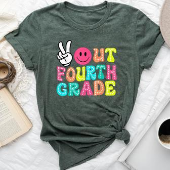 Peace Out 4Th Grade Graduation Class 2024 Last Day Of School Bella Canvas T-shirt - Seseable