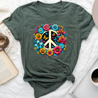 Peace Love Groovy Peace Sign Bella Canvas T-shirt - Monsterry AU