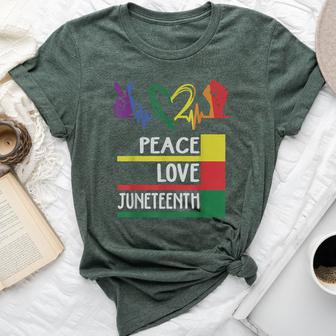 Peace Love Junenth Pride Black Girl Queen Men Bella Canvas T-shirt - Monsterry DE