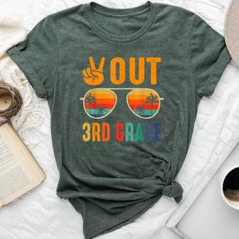 Peace Out Third 3Rd Grade Happy Last Day Of School Retro Bella Canvas T-shirt | Mazezy AU
