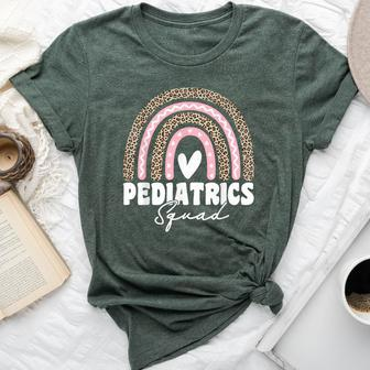 Pediatrics Squad Registered Nurse Leopard Rainbow For Doctor Bella Canvas T-shirt - Monsterry CA