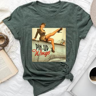 Pin Up Girl Wings Vintage Poster Ww2 Bella Canvas T-shirt - Monsterry