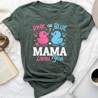 Pink Or Blue Gender Reveal Party Announcement Mama Duck Bella Canvas T-shirt - Monsterry UK