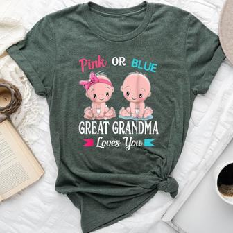Pink Or Blue Great Grandma Loves You Gender Reveal Party Bella Canvas T-shirt - Thegiftio