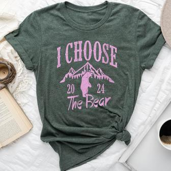 Pink Trendy I Choose The Bear 2024 Vintage Bella Canvas T-shirt - Monsterry