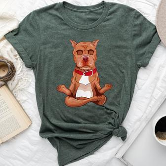 Pitbull Yoga Animal Lover Zen Dog Puppy Yogi Namaste Bella Canvas T-shirt - Monsterry DE