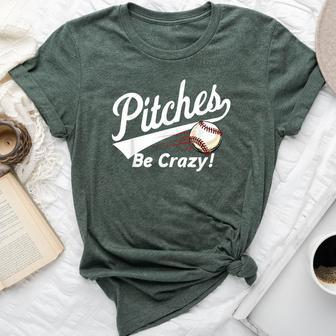 Pitches Be Crazy Baseball Humor Youth Bella Canvas T-shirt - Seseable