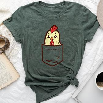 Pocket Chicken Whisperer Cute Poultry Farm Animal Farmer Bella Canvas T-shirt - Monsterry