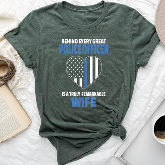 Police Officer Wife Cute Heart Flag Bella Canvas T-shirt - Monsterry CA