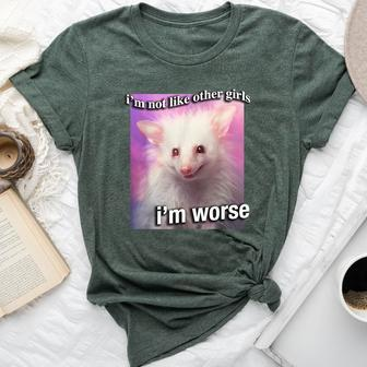 Possum Opossum I’M Not Like Other Girls I’M Worse Sarc Bella Canvas T-shirt - Monsterry UK