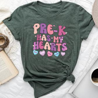 Pre-K Has My Heart Valentines Day Teacher Student Bella Canvas T-shirt - Seseable