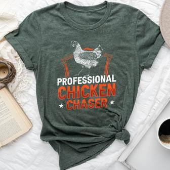 Professional Chicken Chaser Farmer Chickens Lover Farm Bella Canvas T-shirt - Monsterry UK