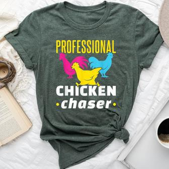 Professional Chicken Chaser Chickens Farming Farm Bella Canvas T-shirt - Monsterry UK