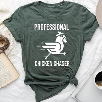 Professional Chicken Chaser Farmer Chicken Farm Bella Canvas T-shirt - Monsterry AU