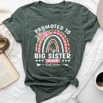 Promoted To Big Sister Again 2024 Soon To Be Big Sister Fun Bella Canvas T-shirt - Seseable