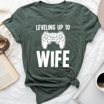 Promoted Bride Leveling Up To Wife Gaming T Bella Canvas T-shirt - Monsterry