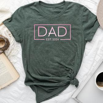 Promoted To Dad 2024 New Dad Girl Newborn Father's Day Baby Bella Canvas T-shirt - Seseable