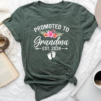 Promoted To Grandma 2024 First Time New Grandma Pregnancy Bella Canvas T-shirt - Seseable