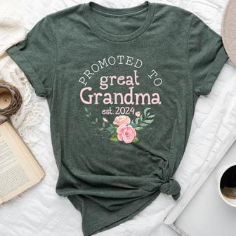 Promoted To Great Grandma Est 2024 First Time Grandma Bella Canvas T-shirt - Monsterry