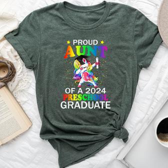 Proud Aunt Of A 2024 Preschool Graduate Unicorn Dab Bella Canvas T-shirt - Monsterry UK